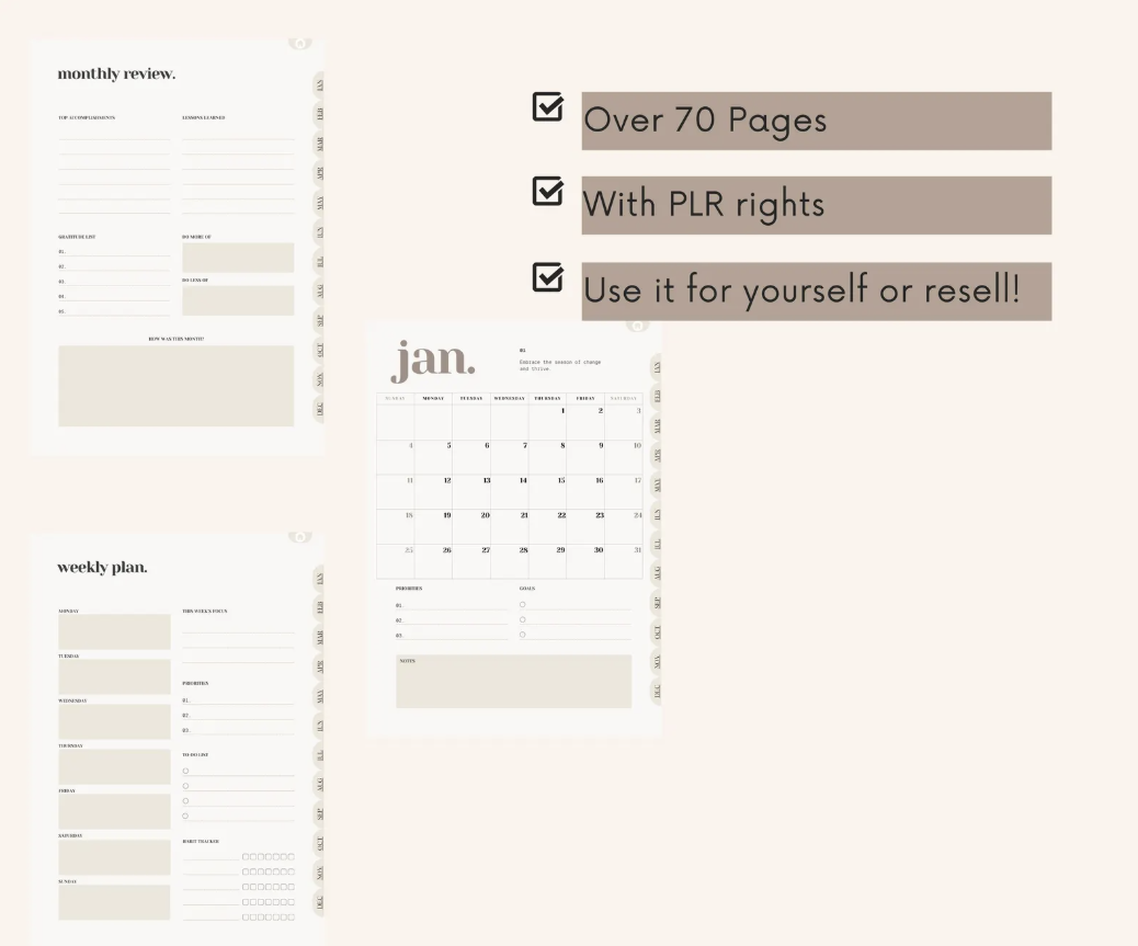 2026 PLR/ MRR Digital Planner